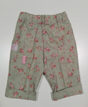 Load image into Gallery viewer, Pant midseason in cotton Green with Flowers