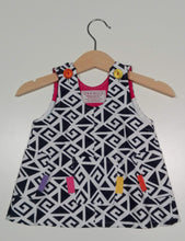Load image into Gallery viewer, Trapeze Dress Black&White with colored spots