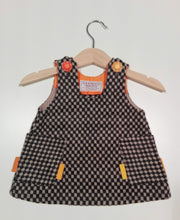 Load image into Gallery viewer, Trapeze Dress in wool with colored buttons