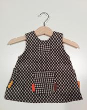 Load image into Gallery viewer, Trapeze Dress in wool with colored buttons