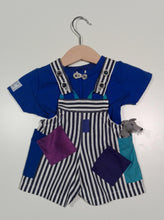 Load image into Gallery viewer, Short dungaree in mixed cotton & linen