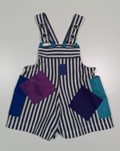 Load image into Gallery viewer, Short dungaree in mixed cotton & linen
