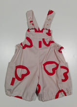 Load image into Gallery viewer, Romper in cotton red hearts.