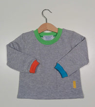 Load image into Gallery viewer, Long-sleeved sweater in mixed cotton with colorful cuffs