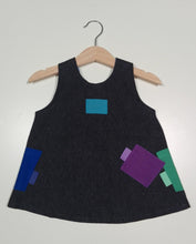 Load image into Gallery viewer, Trapeze Dress,Gray, with colored patches/pockets