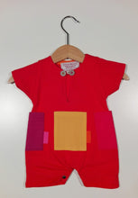 Load image into Gallery viewer, Short onesie in cotton with colored patches