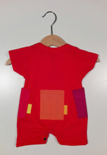 Load image into Gallery viewer, Short onesie in cotton with colored patches