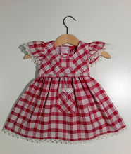 Load image into Gallery viewer, Dress with curled sleeve in cotton with lace and pockets