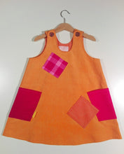 Load image into Gallery viewer, Trapeze Dress in corduroy with patches or pockets