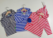 Load image into Gallery viewer, Long-sleeved striped sweater in cotton with hood
