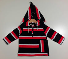 Load image into Gallery viewer, Long-sleeved striped sweater in knitted cotton with hood