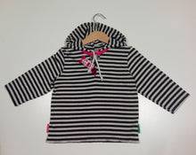 Load image into Gallery viewer, Long-sleeved striped sweater with hood
