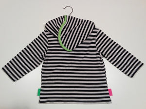 Long-sleeved striped sweater with hood