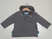 Load image into Gallery viewer, Long-sleeved striped sweater with hood
