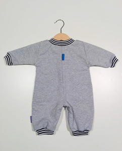 Onesie in mixed cotton with zipper