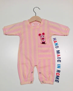 Onesie in warm cotton with cuffs and one pocket