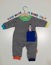 Load image into Gallery viewer, Onesie in mixed cotton with colorful cuffs
