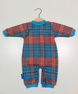 Onesie in mixed cotton with colorful cuffs