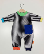 Load image into Gallery viewer, Onesie in mixed cotton with colorful cuffs
