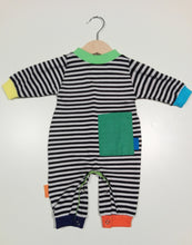 Load image into Gallery viewer, Onesie in mixed cotton with colorful cuffs
