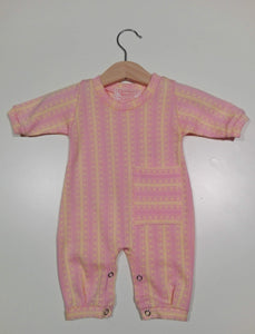 Onesie in warm cotton with cuffs and one pocket