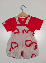 Load image into Gallery viewer, Romper in cotton red hearts.

