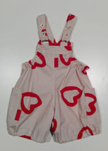 Load image into Gallery viewer, Romper in cotton red hearts.
