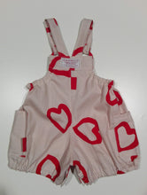 Load image into Gallery viewer, Romper in cotton red hearts.
