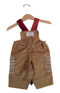 Dungaree in Corduroy Beige tweed details