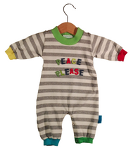 Load image into Gallery viewer, Onesie 100% soft cotton White and Grey
