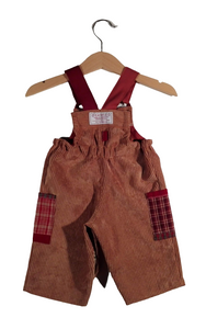 Dungaree in Corduroy(new) Brown patchwork details