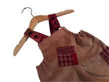 Load image into Gallery viewer, Dungaree in Corduroy Beige patchwork details
