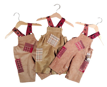 Load image into Gallery viewer, Dungaree in Corduroy Beige patchwork details
