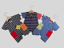 Load image into Gallery viewer, Short onesie in cotton Tricolor
