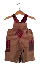 Load image into Gallery viewer, Dungaree in Corduroy Beige patchwork details
