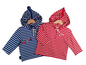 Long-sleeved striped sweater Red/White