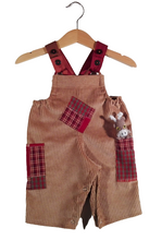 Load image into Gallery viewer, Dungaree in Corduroy Beige patchwork details
