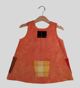 orange corduroy dress Trapeze Dress in Corduroy Orange – Rachele Handmade Kidswear