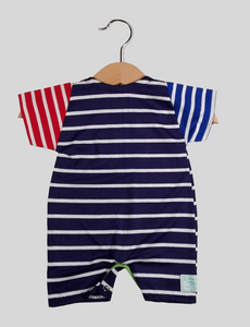Short onesie in cotton Tricolor