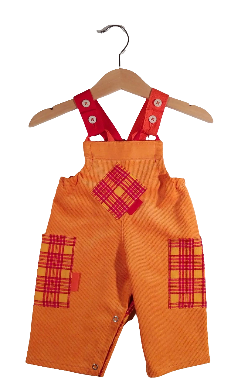 Dungaree in Corduroy Orange