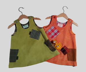 Trapeze Dress in Corduroy Orange