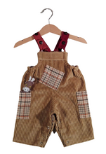 Load image into Gallery viewer, Dungaree in Corduroy Beige tweed details
