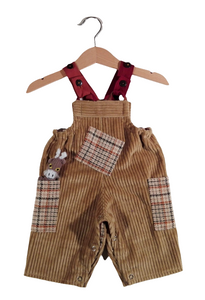 Dungaree in Corduroy Beige tweed details