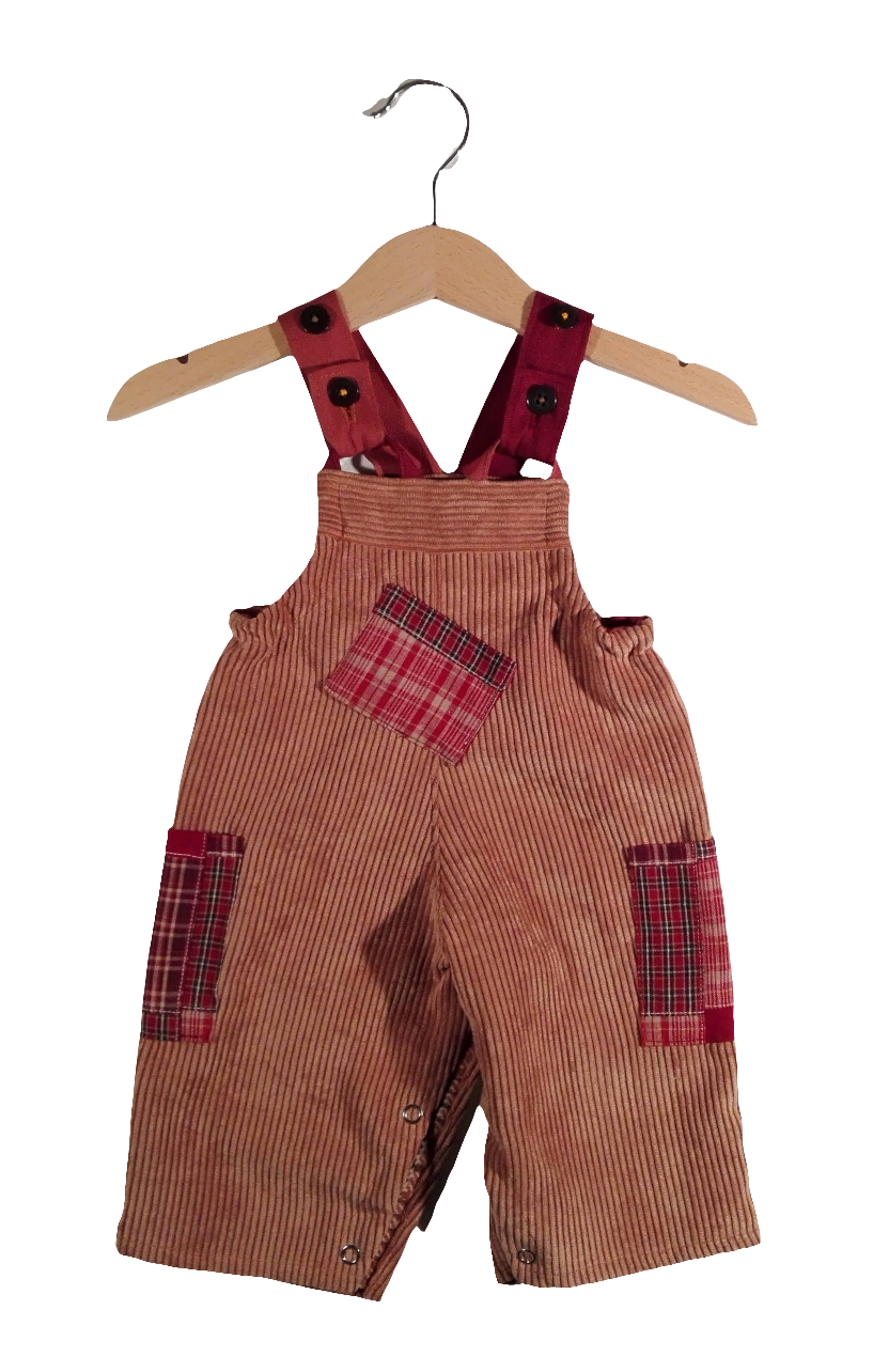 Dungaree in Corduroy(new) Brown patchwork details