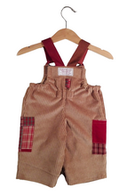 Load image into Gallery viewer, Dungaree in Corduroy Beige patchwork details
