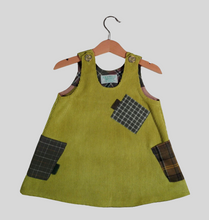 Load image into Gallery viewer, Trapeze Dress in Corduroy Acid Green
