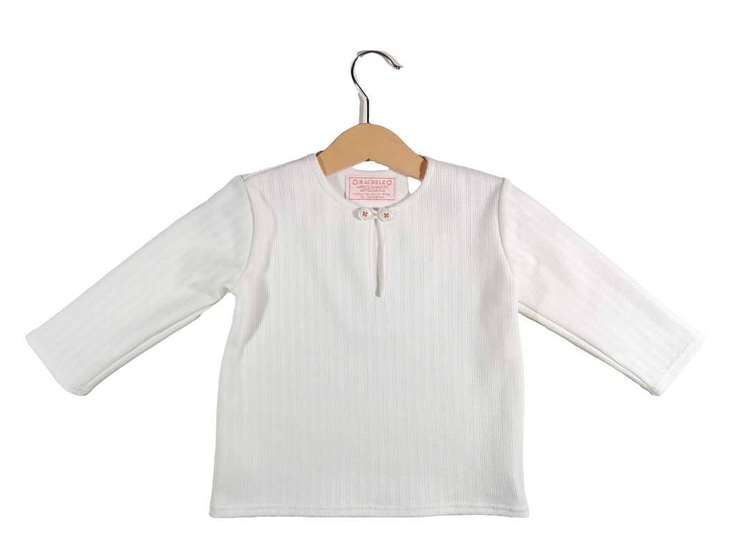 Long-sleeved sweater 100% cotton White