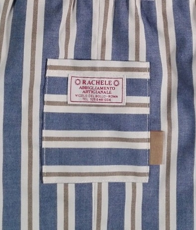 Pant midseason in cotton Striped