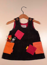 Load image into Gallery viewer, Trapeze Dress in corduroy with patches or pockets
