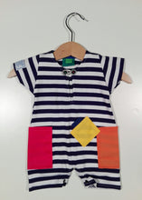 Load image into Gallery viewer, Short onesie in cotton with colored patches
